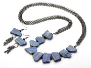 Vintage Style Lapis and Black Crystal Set 