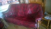 Burgundy Oak Frame 3-1-1 Leather Suite