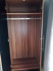 Wardrobe high Gloss Black/Walnut 