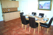 6 Brown Leather Dining Chairs. Brand new